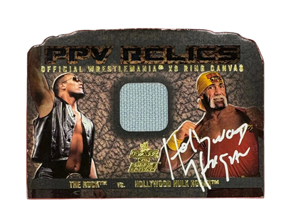 Fleer Wrestlemania 18 Mat Relic Trading Card Signed