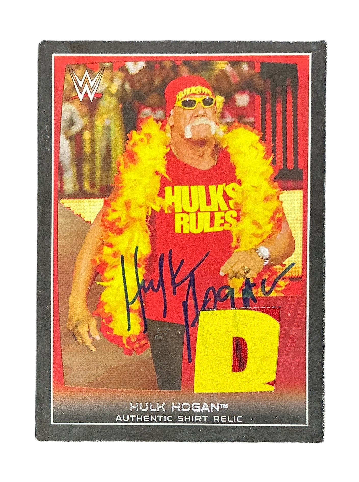 Topps WWE Shirt Relic 1 of 1 Hulk Hogan Autographed Trading Card