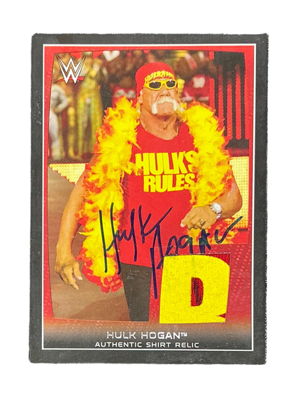 Topps WWE Shirt Relic 1 of 1 Hulk Hogan Autographed Trading Card