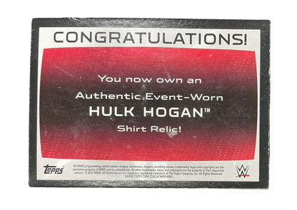 Topps WWE Shirt Relic 1 of 1 Hulk Hogan Autographed Trading Card