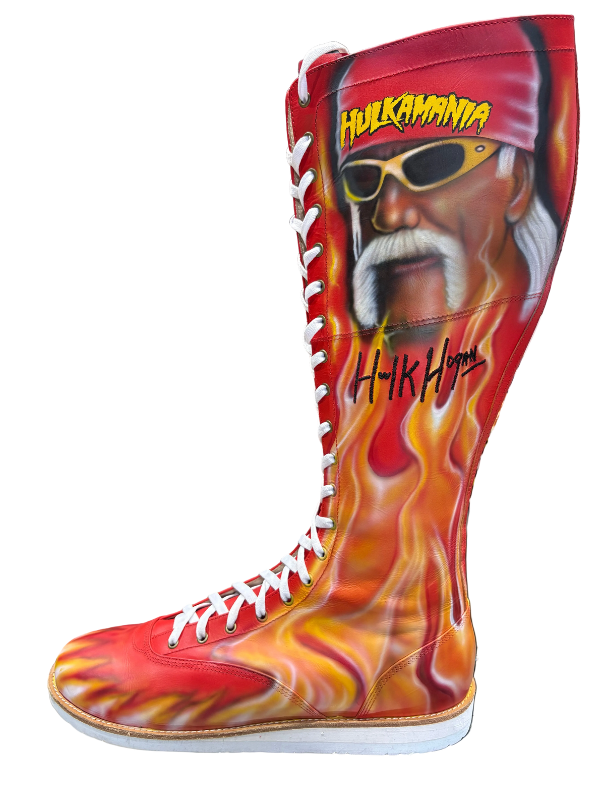 Custom Airbrushed Embroidered Wrestling Boot