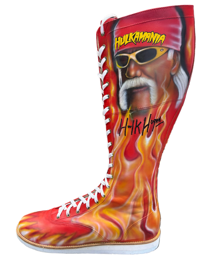 Custom Airbrushed Embroidered Wrestling Boot