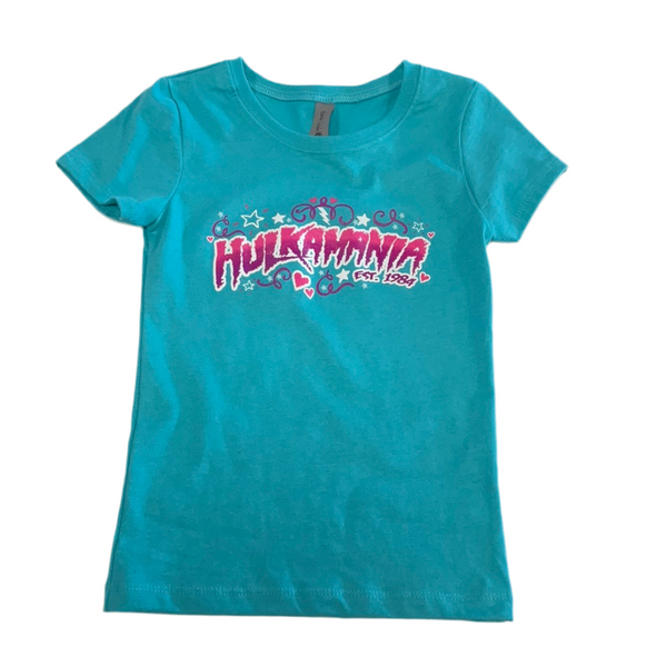 Blue Glitter Hulkamania Girls Youth T-Shirt