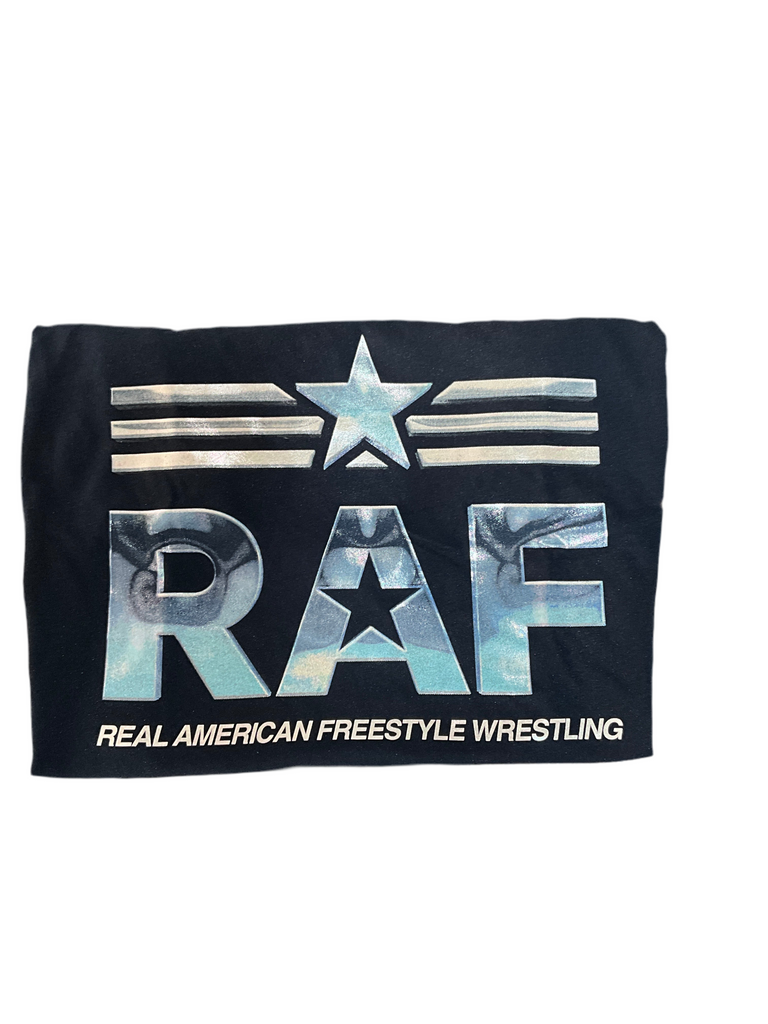 Navy Chrome Real American Freestyle Wrestling Adult T-Shirt