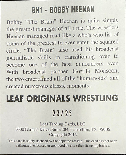 Leaf Originals Bobby Heenan Signed 23/25 Trading Card