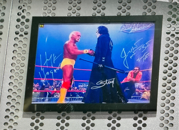 Triple Signed 16x20 Poster Sting Hulk Hogan Jimmy Hart Signed