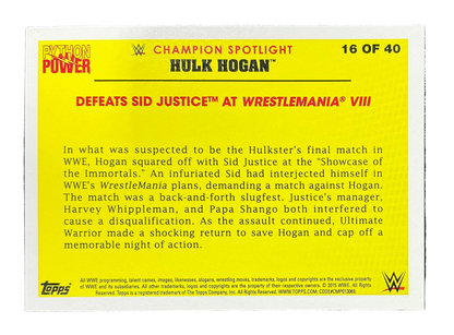 Topps Python Power Hulk Hogan 16 of 40 Trading Card