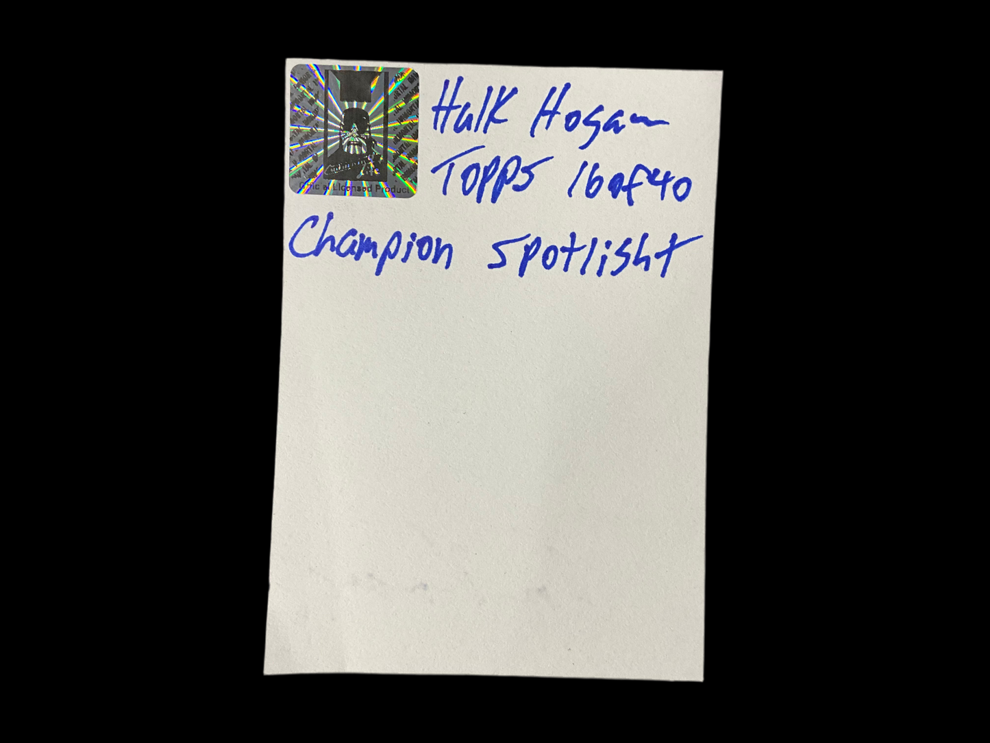 Topps Hulk Hogan 16 of 40 Champion Spotlight Signed Trading Card