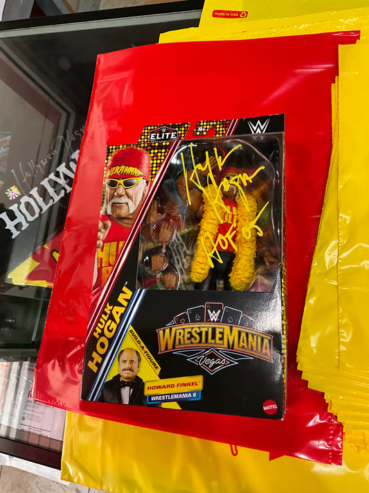 Signed WWE Elite Collection Hulk Hogan Wrestlemania Vegas Action Figure