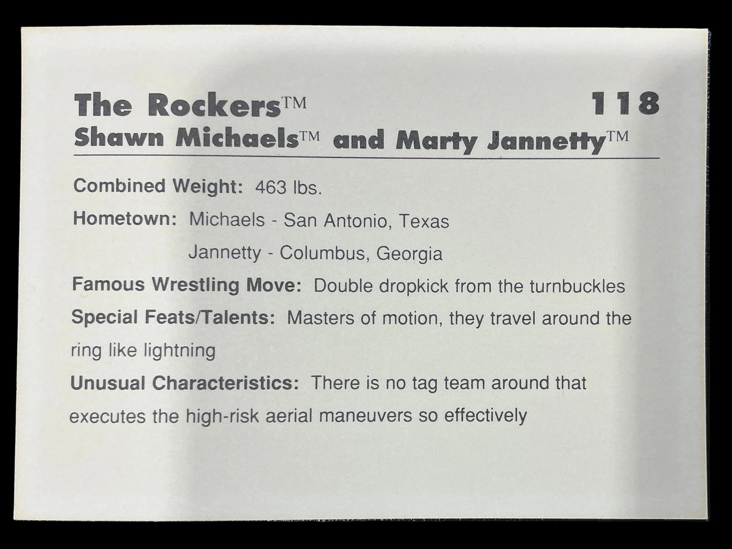 Classic WWF Rockers #118 Trading Card