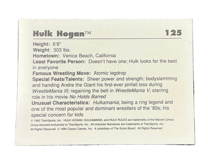 Classic WWF Hulkster #125 Trading Card