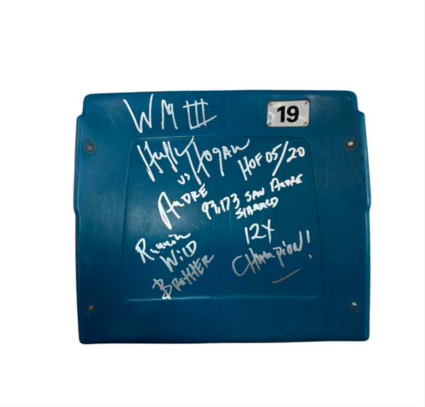 Hulk Hogan Autographed Pontiac Silverdome seat back #19 with inscription