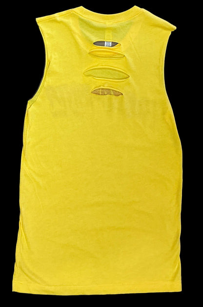 Sleeveless Vintage Yellow Hulkamania Cut Off Adult Tank Top