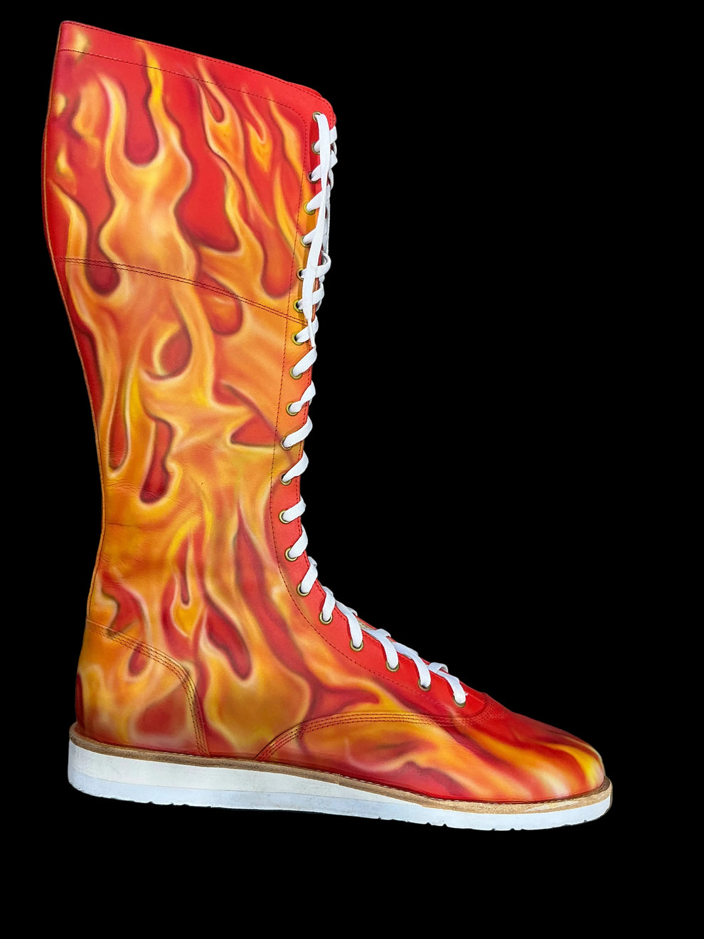 Custom Airbrushed Wrestling Boot – Hulk Hogan's Wrestling Shop