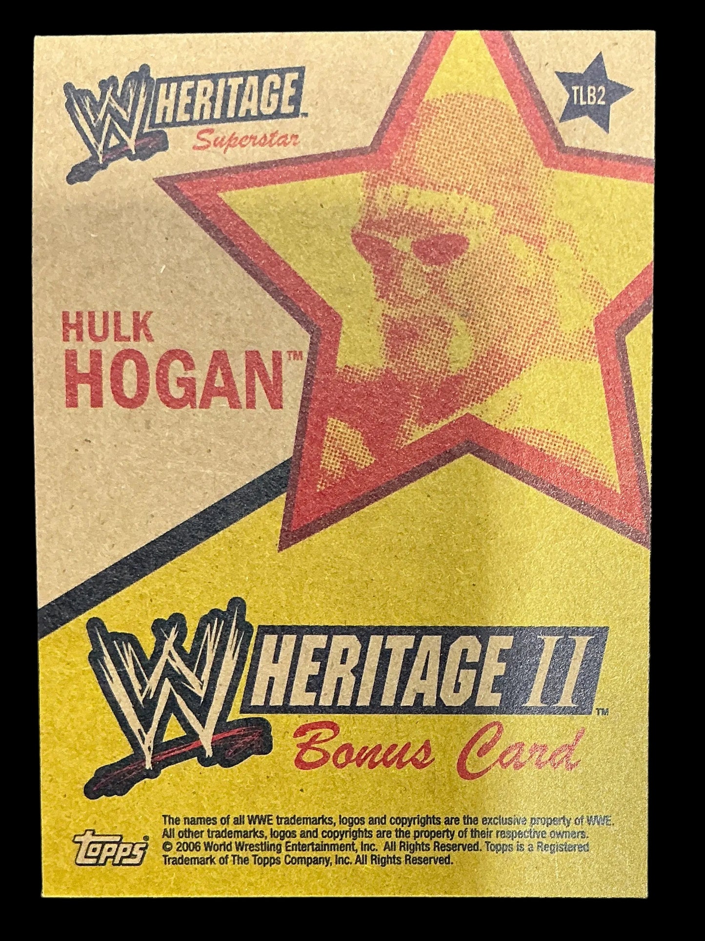 Topps WWE Heritage II Hulk Hogan TLB2 Bonus Trading Card
