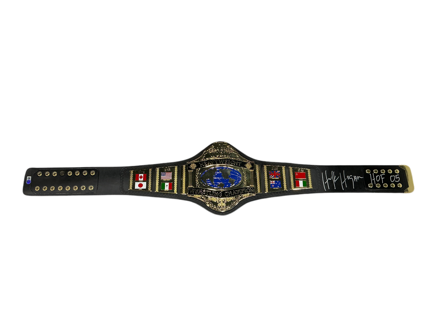 WWF 1986 Hulk Hogan Signed Figures Toy Company Title Belt