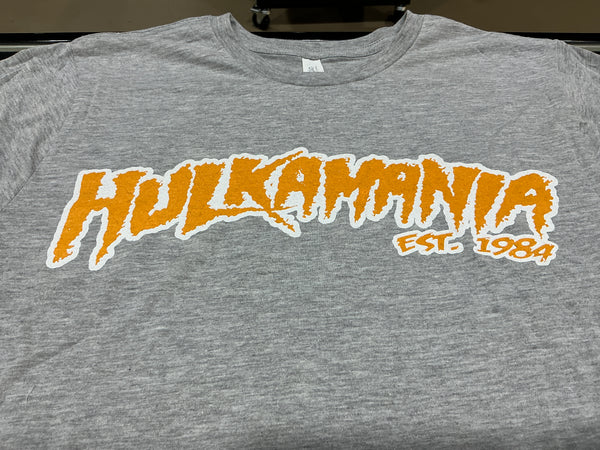 Gray Orange/White Hulkamania Adult T-Shirt