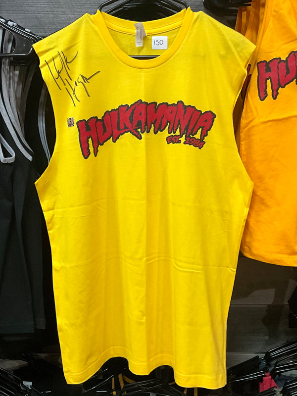 Autographed Yellow Hulkamania T-Shirt