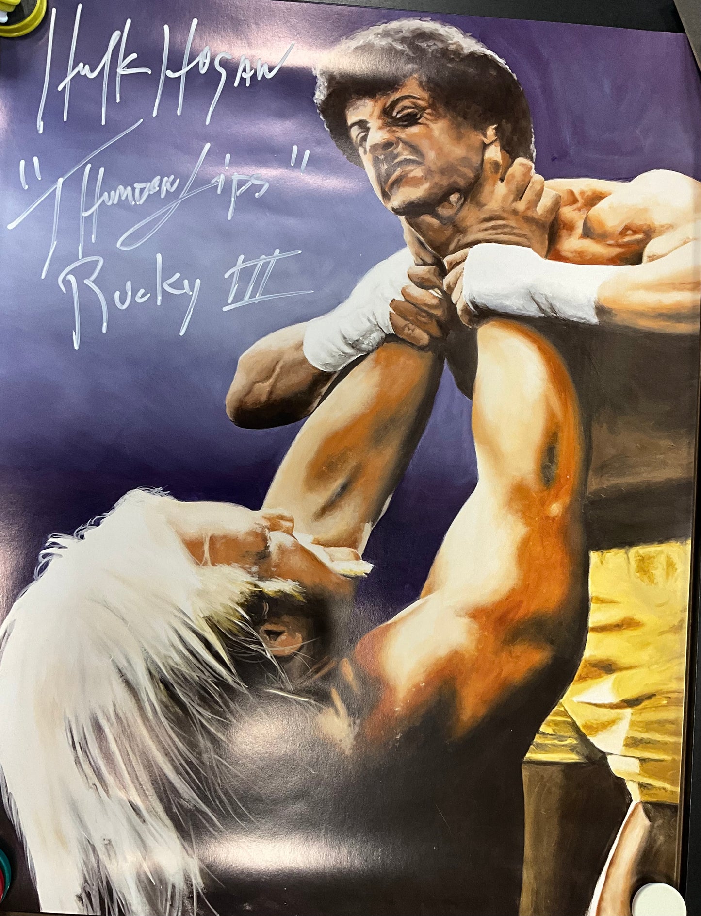 Hulk Hogan Rocky Choke Autographed 16x20 Poster