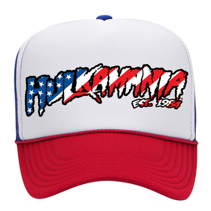 Red/White/Blue Hulkamania American Flag Letters Trucker Hat