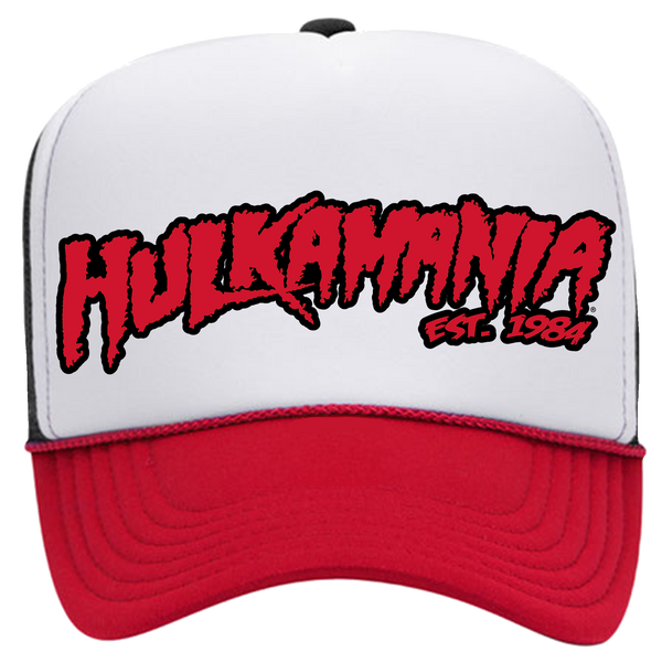 Red/White/Black Hulkamania Red/Black Letters Trucker Hat