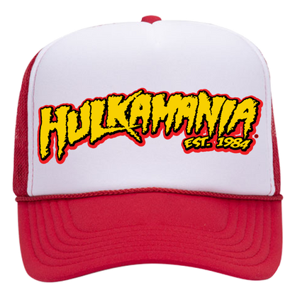 Red/White Hulkamania Yellow/Red Letters Trucker Hat