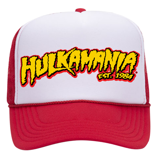 Red/White Hulkamania Yellow/Red Letters Trucker Hat