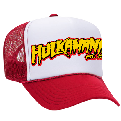 Red/White Hulkamania Yellow/Red Letters Trucker Hat
