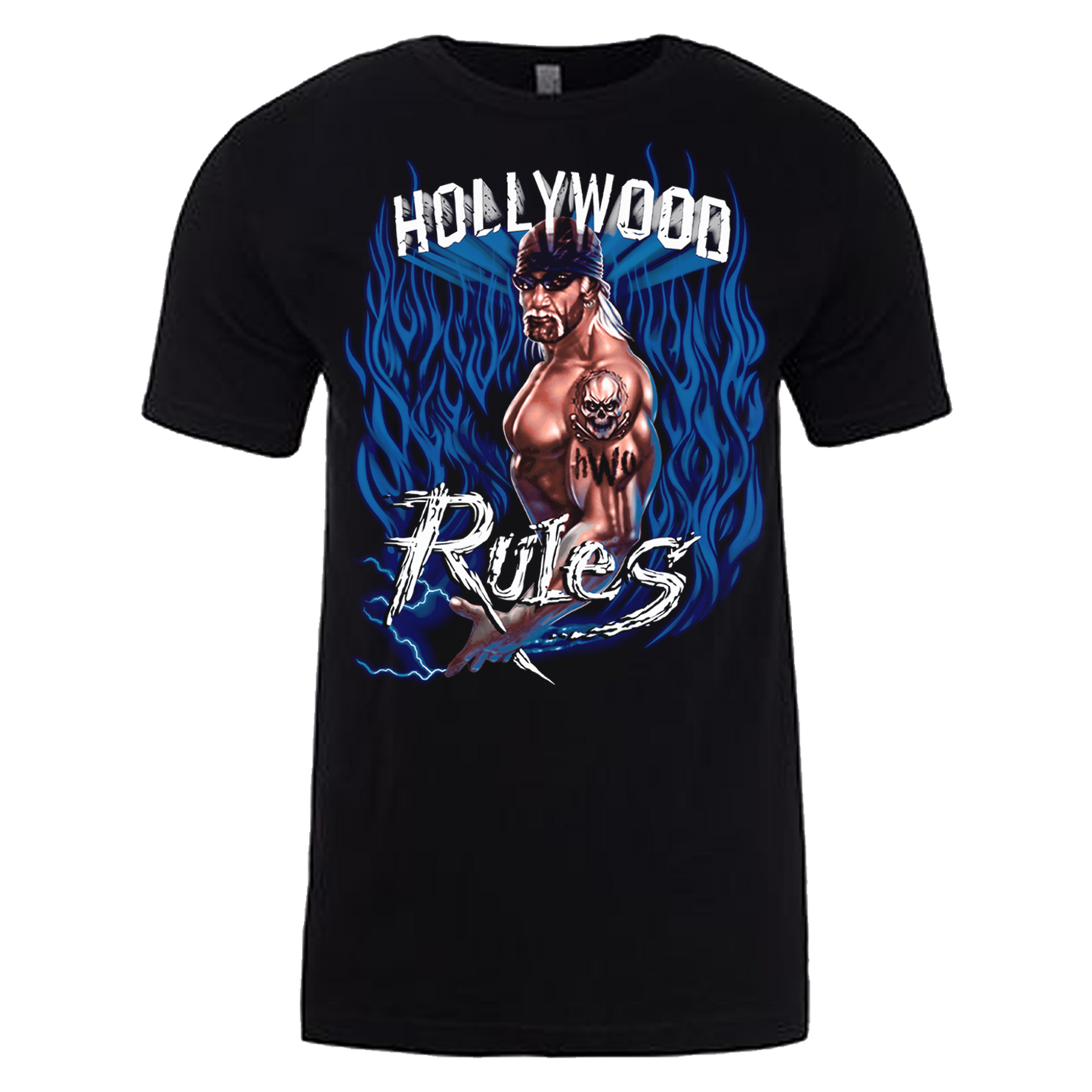 Blue Flame Hollywood Rules Adult T-Shirt