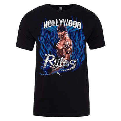Blue Flame Hollywood Rules Adult T-Shirt