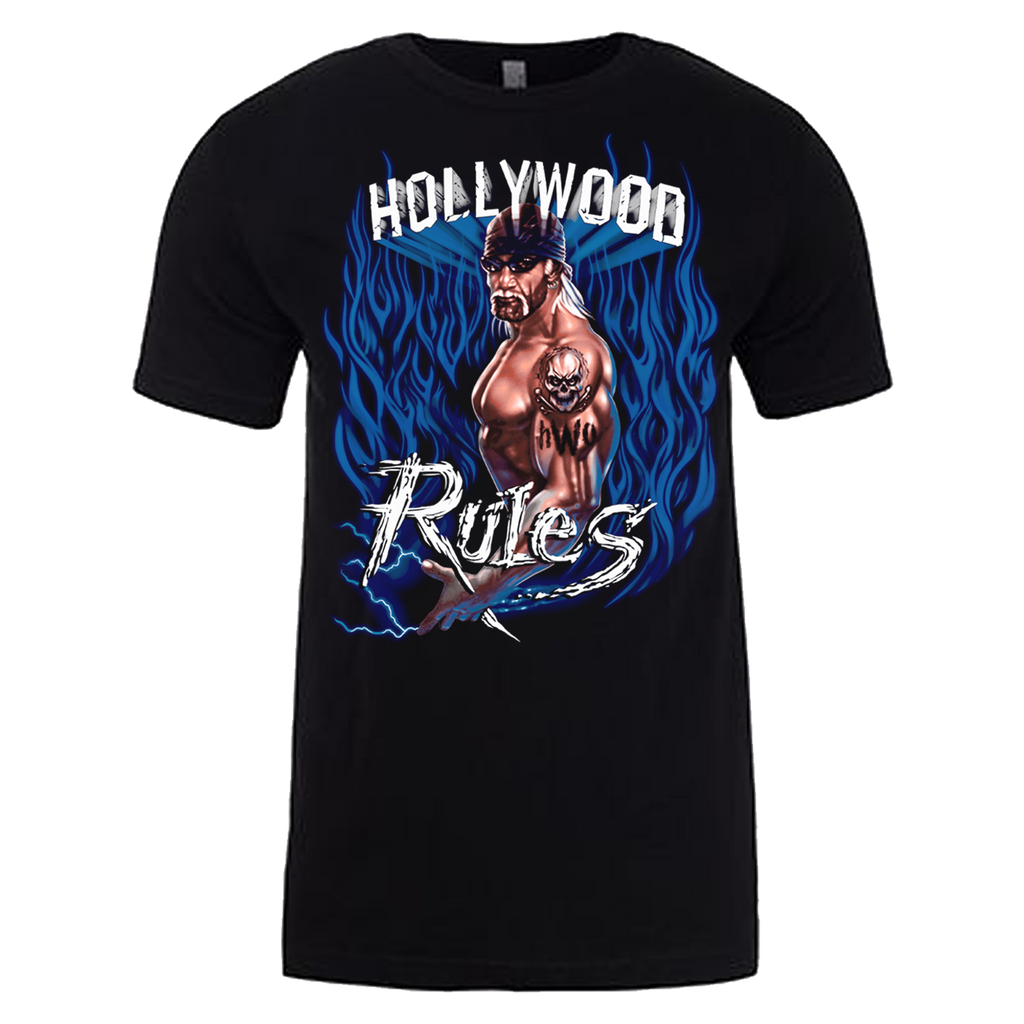Blue Flame Hollywood Rules Adult T-Shirt