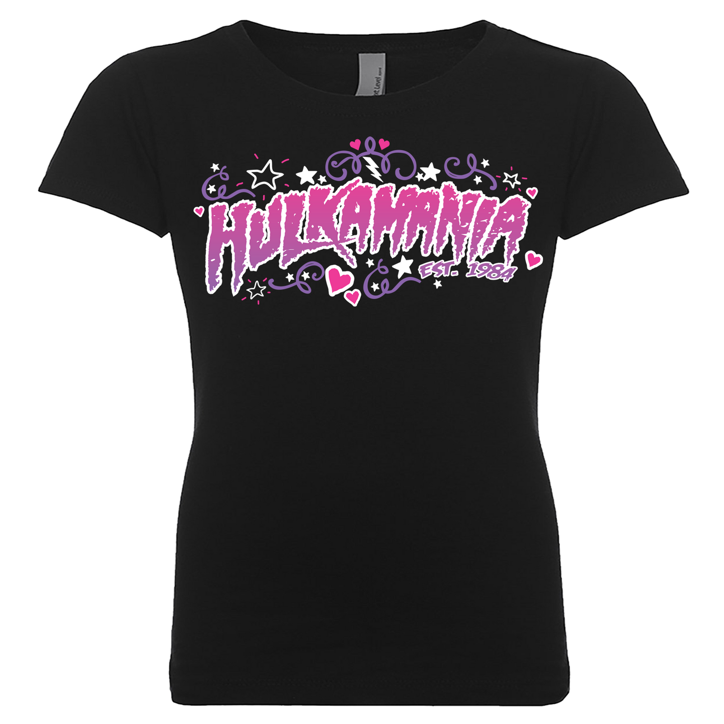 Black Glitter Hulkamania Girls Toddler T-Shirt