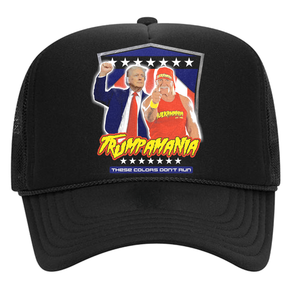 Black Trumpamania Shield Trucker Hat