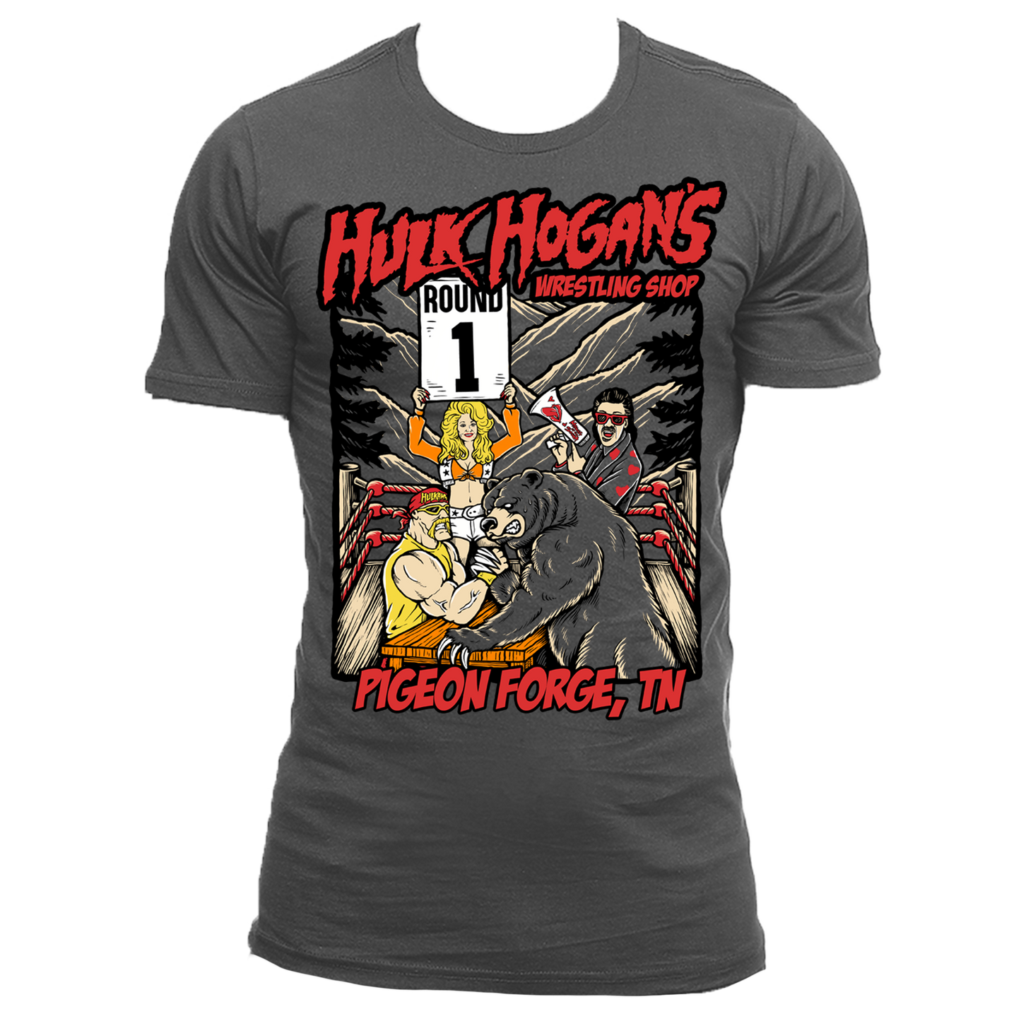 Gray Bear Arm Wrestling Shop Adult T-Shirt