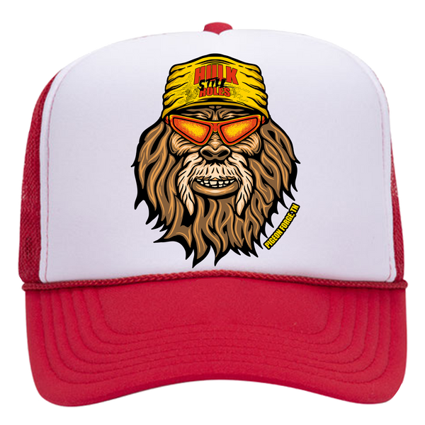 Red/White Hulksquatch Hulk Still Rules Trucker Hat