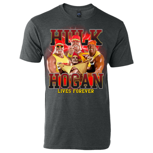 Hulk Hogan Lives Forever Collage Adult T-Shirt