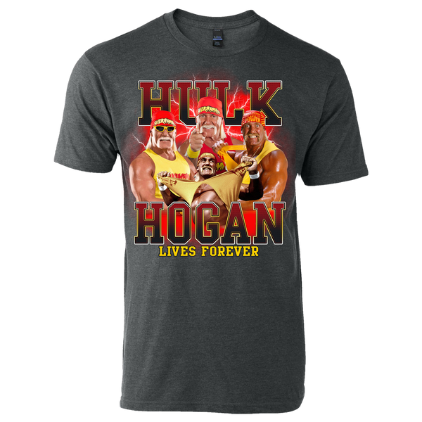 Hulk Hogan Lives Forever Collage Adult T-Shirt