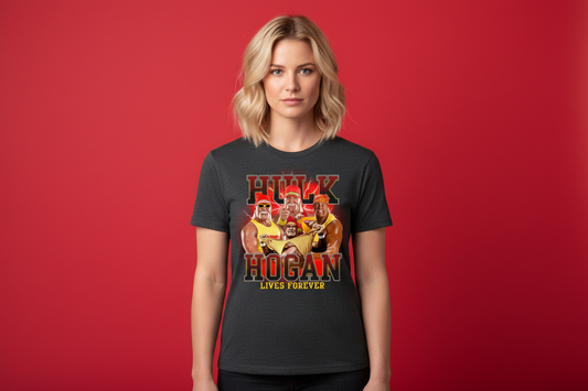 Hulk Hogan Lives Forever Collage Adult T-Shirt