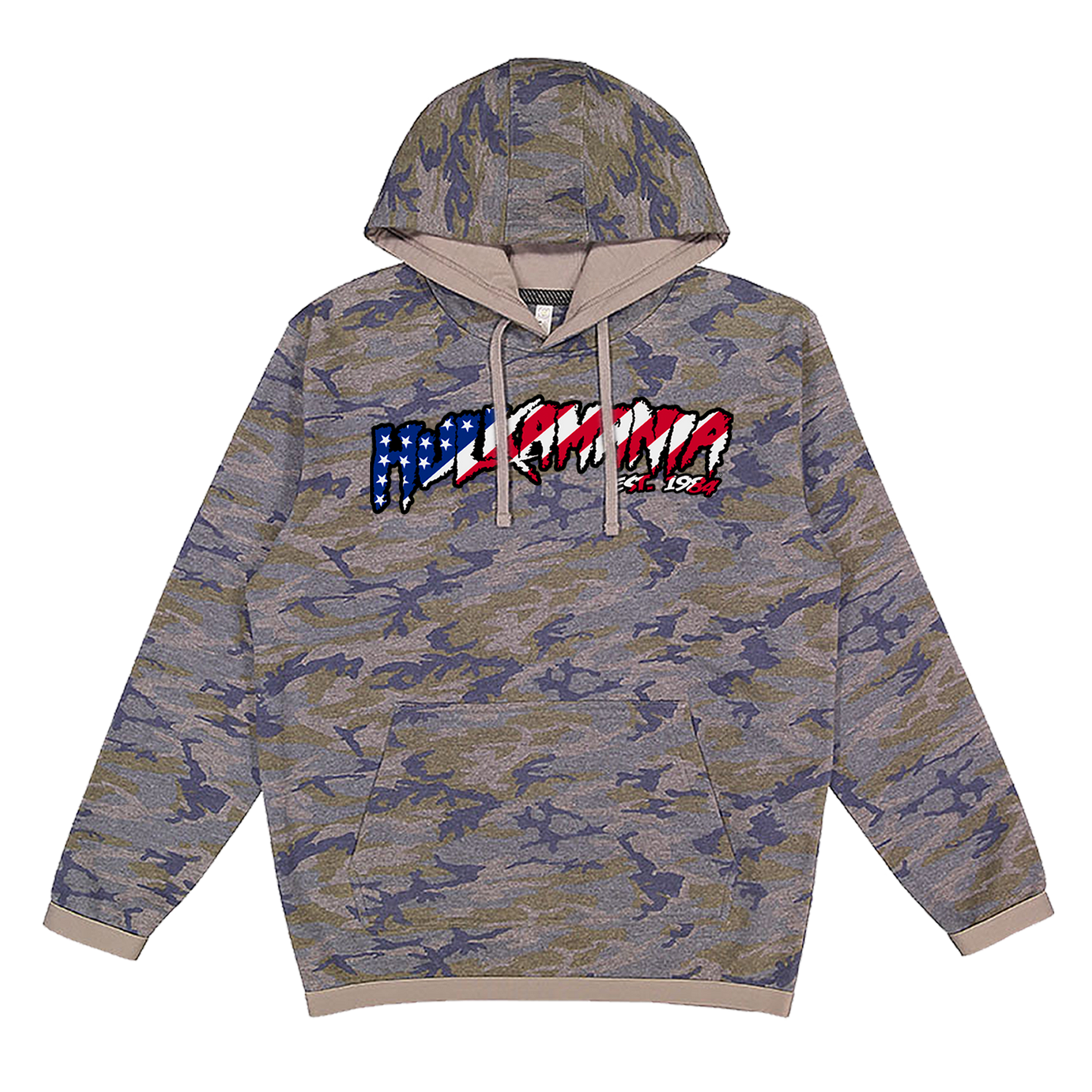Camo Hulkamania Flag Hoodie