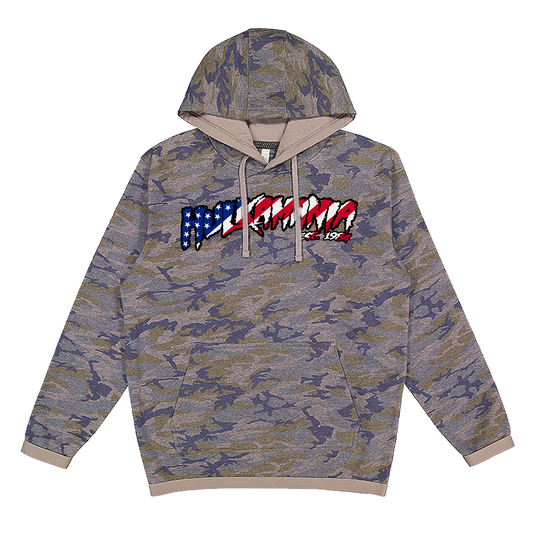 Camo Hulkamania Flag Hoodie