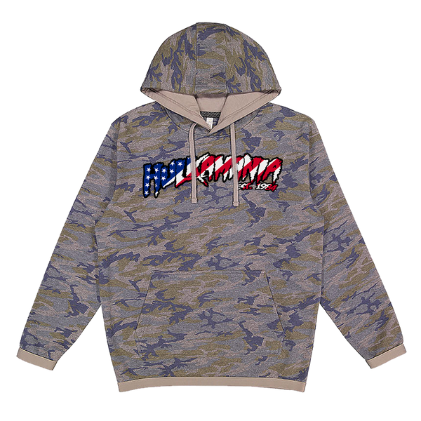 Camo Hulkamania Flag Hoodie