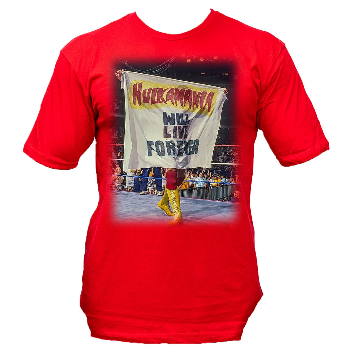 Red Hulkamania Will Live Forever Adult T-Shirt