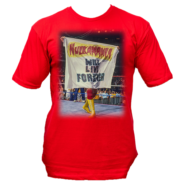 Red Hulkamania Will Live Forever Adult T-Shirt