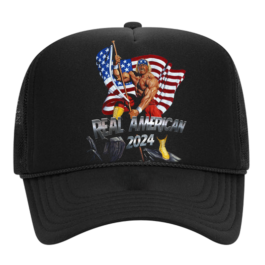 Black Real American Trucker Hat