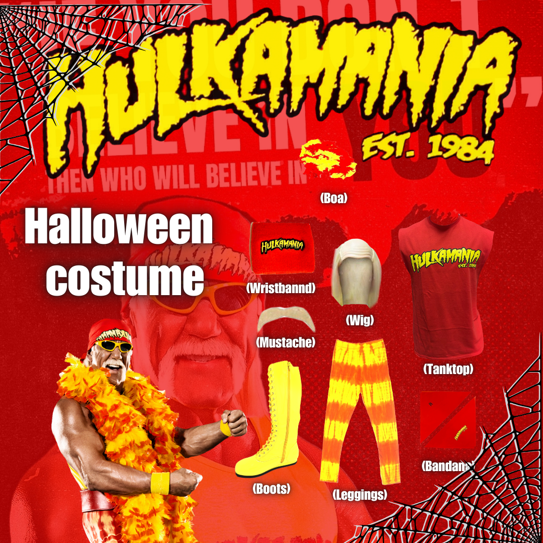 Parrucca Bionda Hulk Hogan Per Costume Halloween | Adulto Unisex Maniaco Lotta