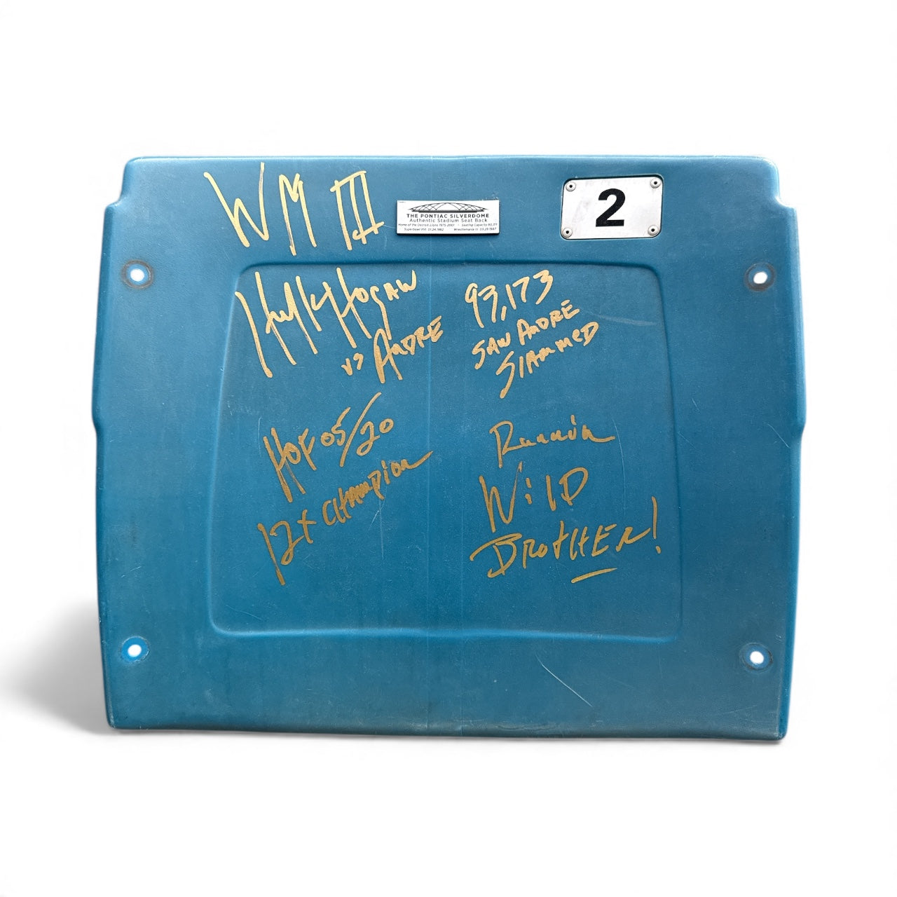 Hulk Hogan Signed Wrestlemania III Pontiac Silverdome Seat Back #2