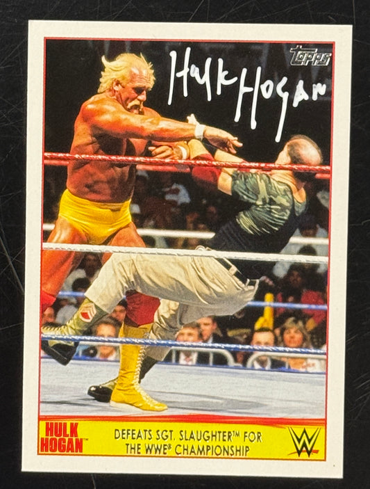 Hulk Hogan Sergeant Slaughter Topps Trading Card Signed
