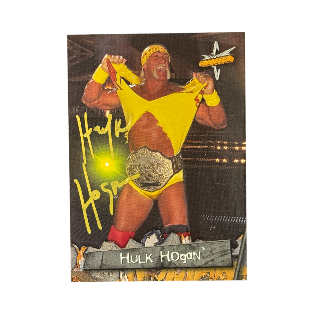 Signed Hulk Hogan Topps # 55 Embossed Trading Card