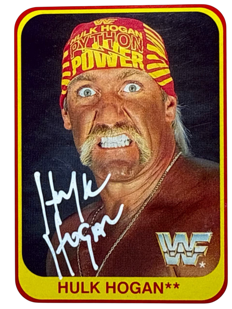 Signed Hulk Hogan WWF 61/50 Merlin Trading Card