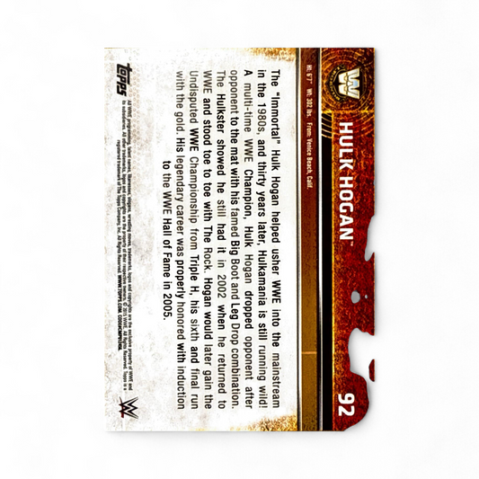 Signed Hulk Hogan Topps # 92 WWE Legends Trading Card